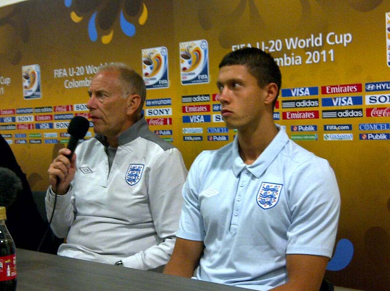 Brian Eastick and Jason Lowe speak at a World Cup press conference.